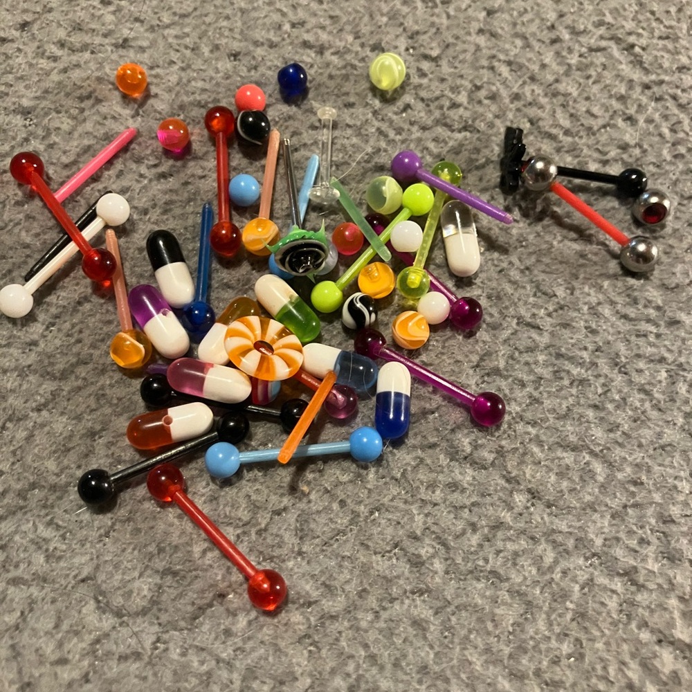 Tongue/nipple bar jewelry lot